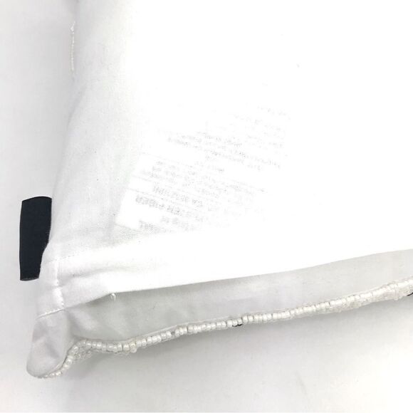 Noir Night Black Spiderweb White Beaded 16” Halloween Decor Accent Throw Pillow - Picture 13 of 15